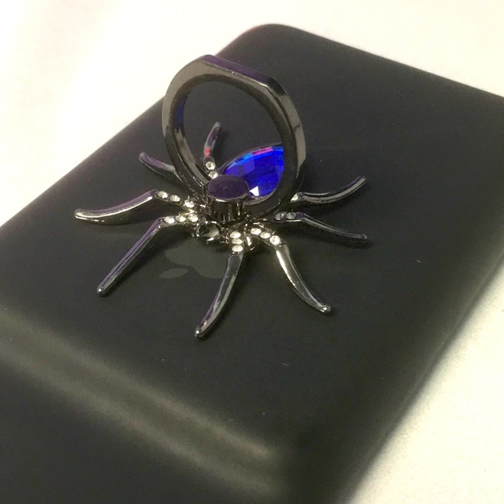 Spooky Crystal Spider Stick-On Phone Stand 🕷